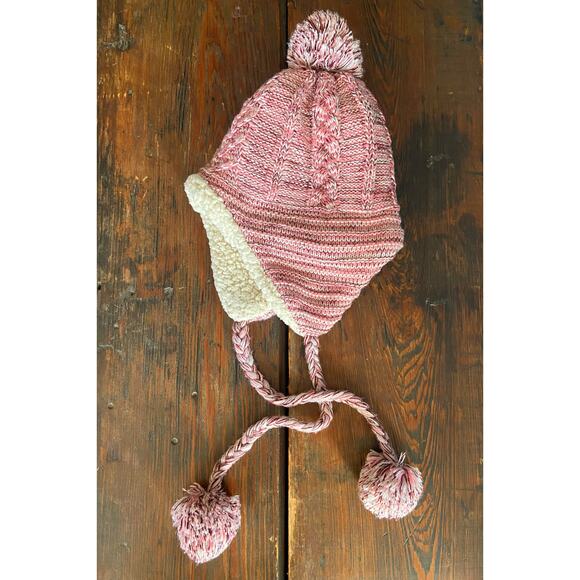 DEARFOAMS Pink Knit Sherpa Lined Beanie sz OS - Picture 6 of 7